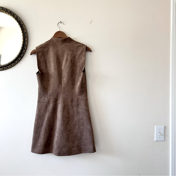 BCBG | Tan Caryn Faux Suede Wrap Dress - Picture 5 of 5
